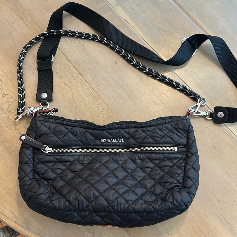 MZ Wallace black quilted crossbody bag